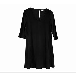 NWT Women's MSK Black Long Sleeve V-neck Dress S